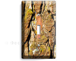 rustic old tree bark cracked wood single light switch wall plate cover kitchen d - $18.99