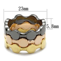 Lo3926 - Tricolor Brass Ring with No Stone - £19.49 GBP