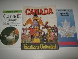 3 Vtg International Maps Canada Travel Information Ephemera Craft Scrapbook - £3.54 GBP
