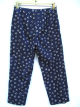 Talbots 2 Petite Silk Cotton Spandex Stretch Cropped Pants Lined Swirl Print - £15.14 GBP