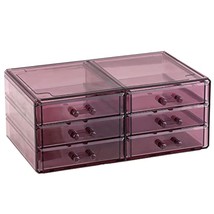 Clear Stacking Make Up Organizers And Storage With 2 Drawers,4.7&quot; Tall Acrylic M - $30.99