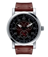 Timex Men&#39;s 44mm Silver-tone Case/Blk Dial Leather Strap Watch - $3,016.50 MXN