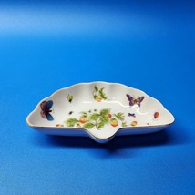 Vintage ARDALT LENWILE China Hand Painted Fan Shaped Porcelain Dish / Bowl #7313 - £14.88 GBP