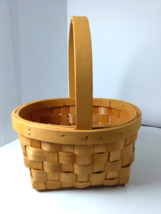 Small- Medium Size Oval Woven Basket - Flat Weave/Lattice/Ribbing  Apple... - $13.82