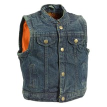 Kids&#39; Motorcycle Vest Blue Denim Club Style Snap Front Vest MDK3920 - $736.95 MXN+