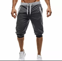 Mens 3/4 Capri Jogger Sports Shorts Gym Sport Casual Harem Pants Long Trousers   - £19.69 GBP
