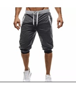 Mens 3/4 Capri Jogger Sports Shorts Gym Sport Casual Harem Pants Long Tr... - £19.65 GBP