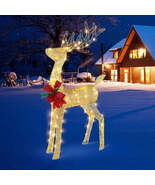 Lighted Christmas Reindeer Outdoor Decorations, Weather Proof 4ft Santa&#39;... - €86,11 EUR