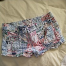 Be Bop Jeans Women&#39;s  Shorts Cuffed Quilt Patch Design Pockets Juniors  5 NWT - £23.73 GBP