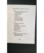 JAMES TAYLOR - ORIGINAL NOT A COPY 6/24/2014 ST. LOUIS CONCERT USED SETLIST - $75.00