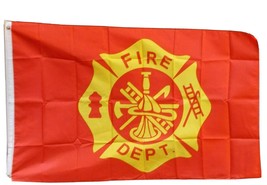 FIRE DEPARTMENT 3X5&#39; FLAG NEW FIREMAN FIREFIGHTERS FLAG NEW - £6.27 GBP