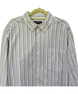 Claiborne Button Up Shirt Mens Size 2XL White Striped Long Sleeve 19.5 Inch - £9.06 GBP
