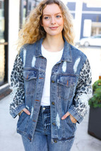 Give It Your All Denim Animal Distressed Jean Jacket - £18.09 GBP