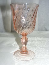 Vintage Rosaline Pink Glass Swirl Optic Pattern France 8 Oz Goblet - $368.72 MXN