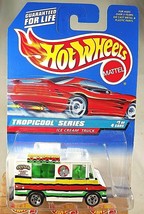 1998 Hot Wheels #693 Tropicool Series 1/4 ICE CREAM TRUCK White w/White HW Logo - £5.83 GBP