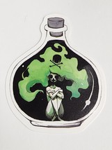 Bottle with Person and Green Smoke Inside Sticker Decal Scull Bone Embel... - $2.30