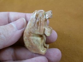 (Y-DOG-HO-ST-11) red HOUND DOG hunting small stone carving SOAPSTONE I l... - $8.59