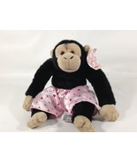Aurora Rascals Plush Monkey Chimp Look of Love Pink Satin Shorts 10&quot; - $53.50 CAD