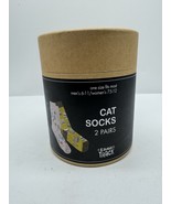 CAT SOCKS LAUGH TRACK Unisex Novelty One Size 2 Pair Stretch Cotton  COM... - $7.99