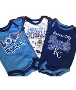 Kansas City Royals 0-3 Months One Piece Set Of 3 Infant Baby MLB Basebal... - £14.12 GBP