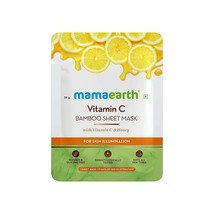 Mamaearth Vitamin C Bamboo Sheet Mask with Vitamin C &amp; Honey - 25g (Pack of 1) - £9.70 GBP