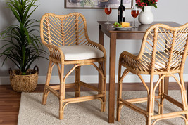 Barbara Natural Brown Rattan Counter Stool - $8,500.29 MXN