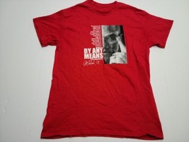 Malcolm X “By Any Means Necessary” Quote Vintage No Tag Red T-Shirt Civi... - £6.28 GBP