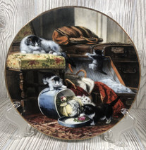 W.S. George 1990 Cat/Kitten Victorian Collector Plate MISCHIEF WITH THE ... - $9.80