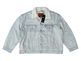 Levis Men XXL Light Blue Vintage Fit Jean Sherpa Lined Insulated Trucker Jacket - £48.68 GBP