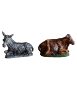Vtg Christmas Nativity Hard Plastic Lot Italy Barn Animal Donkey Cow / O... - $239.69 MXN