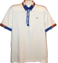 Mondo White Blue Red Lining Cotton Men&#39;s Polo Shirt Size 3XL - $65.16
