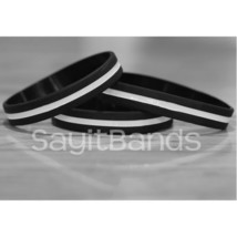 Set of Thin Gray Line Wristband Corrections Officers Awareness Bracelet Band Lot - £1.17 GBP+