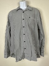 7 For All Mankind Men Size XL Blk/Wht Striped Button Up Shirt Long Sleev... - £8.07 GBP