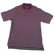 Ralph Lauren Polo Polo Shirt Large L Golf Mens Purple Green Striped Shor... - $16.83