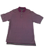 Ralph Lauren Polo Polo Shirt Large L Golf Mens Purple Green Striped Shor... - £13.45 GBP