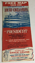 Vintage New Orleans Map Brochure Louisiana BR14 - $14.84