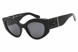 Salvatore Ferragamo SF1044S 001 Black/Grey Lens Cateye Sunglasses 53mm - $115.43