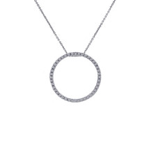 0.45 Carat Diamond Bright Sparkling Eternity Pendant 14K White Gold - £310.65 GBP