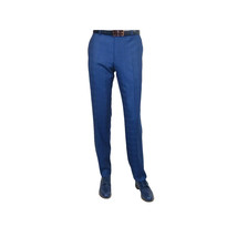 Men Suit By Renoir Window pane English Plaid Slim Fit Side Vents Fit 291-20 Blue image 6