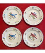 Vintage Tienshan bread or salad plates with birds cardinals bluebirds se... - $12.00