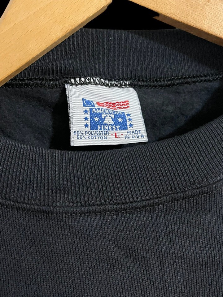 Vintage Durham Knitting Mills Crew Sweatshirt Blank Black USA Adult Large 1980s Item image 7