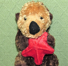 Aurora 9&quot; Otter Plush Stuffed Animal + Red Sea Star Tan Brown Baby Pup Cuddly - £7.20 GBP