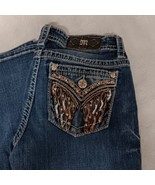 Miss Me Chloe Bootcut Blue Jeans 27x32 Medium Wash Angel Wings Rhinestones - £33.88 GBP