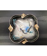 Vintage Chinese Cloisonné Ashtray Black Dragon 4&quot; RARE Enamel Brass Hand... - $14.80