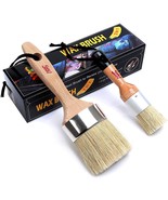Chalk Paint Brushes Set Pack of 2 Wax Brush 2.5 Inches Large Natural Bri... - $30.74