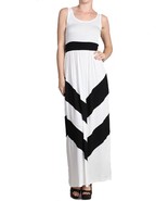 Full Length Sleeveless Scoop Neck Chevron Striped Maxi Dress (Medium) - $34.23 CAD