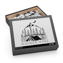 Wander More Jigsaw Puzzle, Camping Adventure, Black and White Illustration, 3 Si - £20.20 GBP+