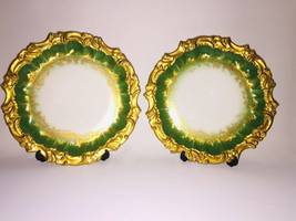 French Antique Pair of Aristocratic Hand Painted Gold Encrusted Limoges Plates. - £71.77 GBP