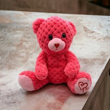 Inter-American Valentines Day Quilted Look 8&quot; Pink Teddy Bear Heart Foot... - £7.57 GBP