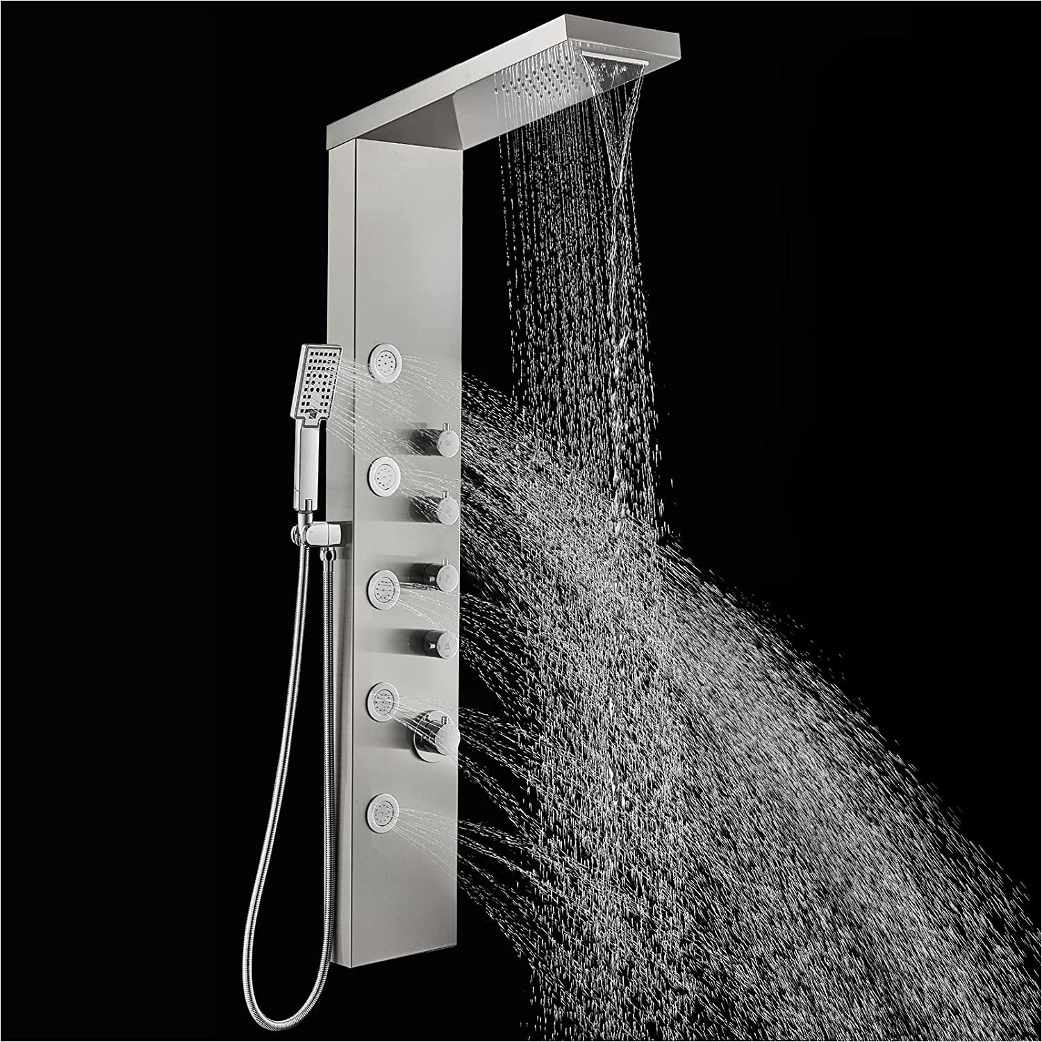 Primary image for Stainless Steel Brushed, Wall-Mount Shower Column, Rain Massage System, Rovogo